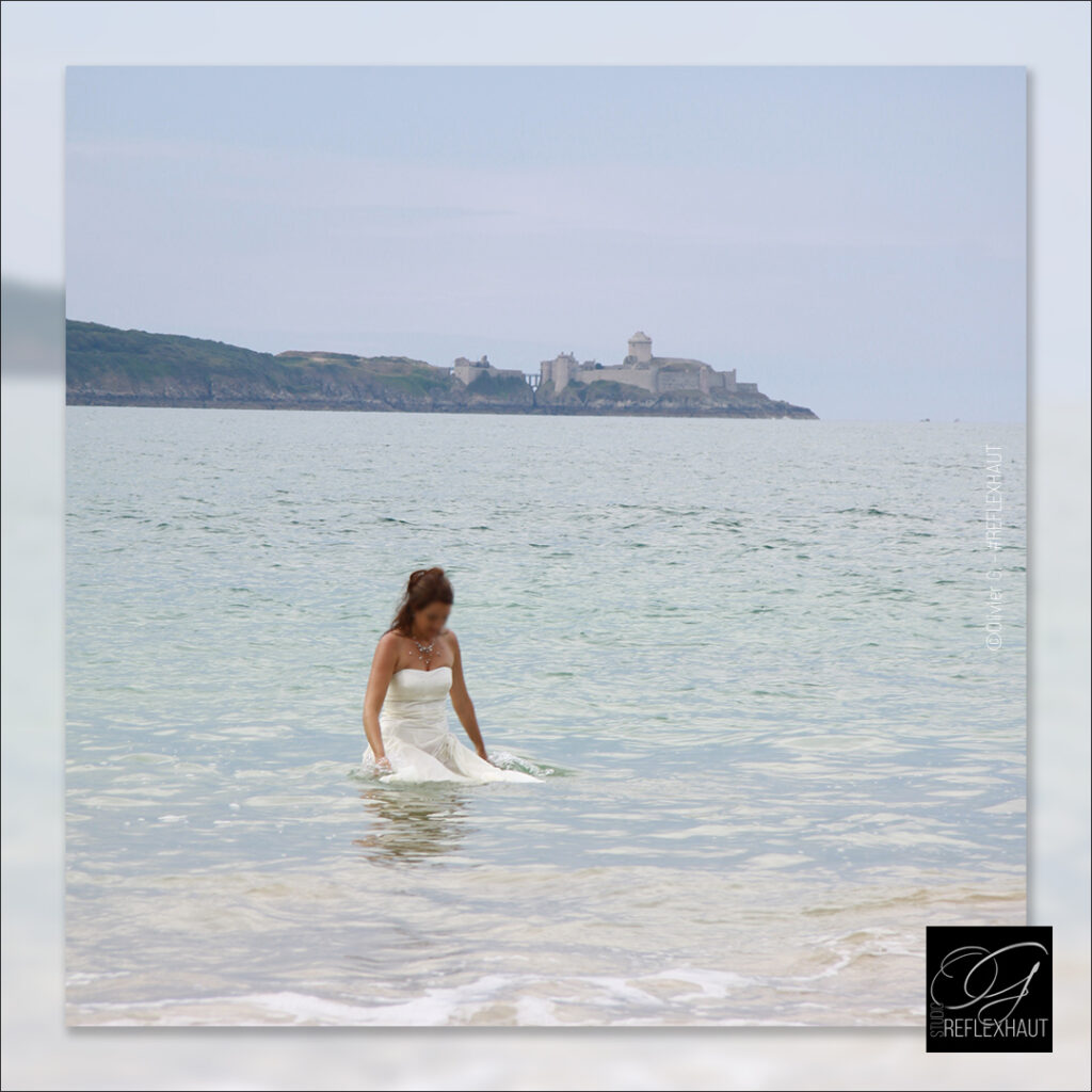 Photographe de Mariage - Une Mariée à l'eau ! Dans la Manche.